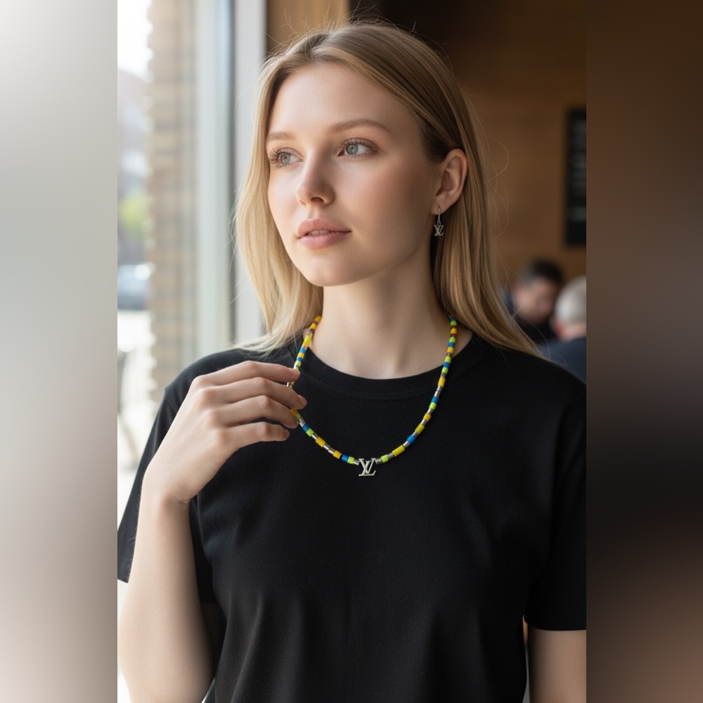 LOUIS VUITTON COLLIER LV SUNRISE NECKLACE M00651 MULTICOLOR UNISEX F/S - Picture 3 of 5